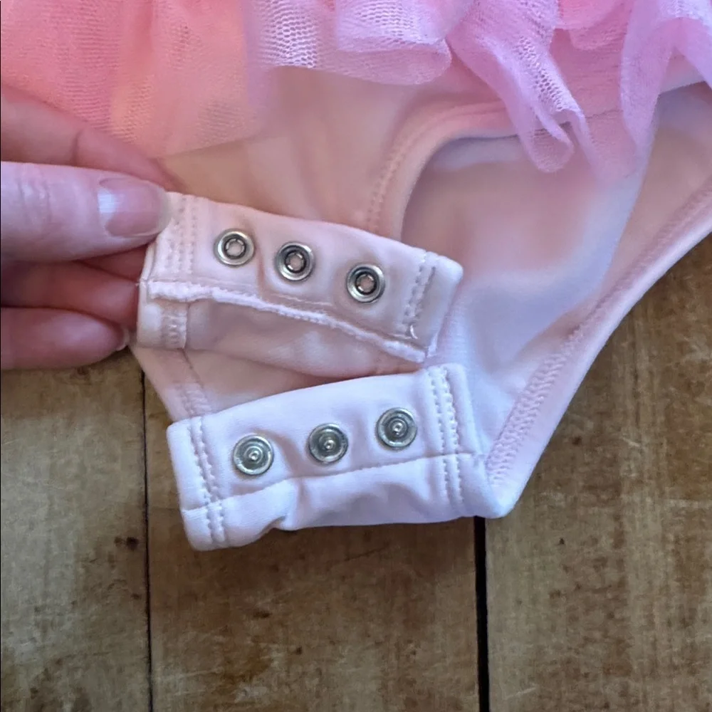 Cat & Jack Pink Swimsuit Tutu 3T rainbow one piece suit summer vacation